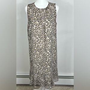 Loft leopard animal print sleeveless dress medium